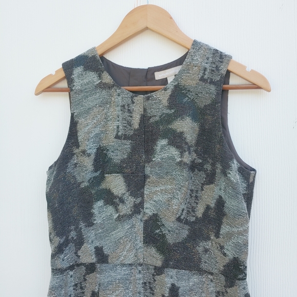 Banana Republic Metallic Wool Blend Sleeveless Lined Sheath Dress Sz 6 - Picture 2 of 6